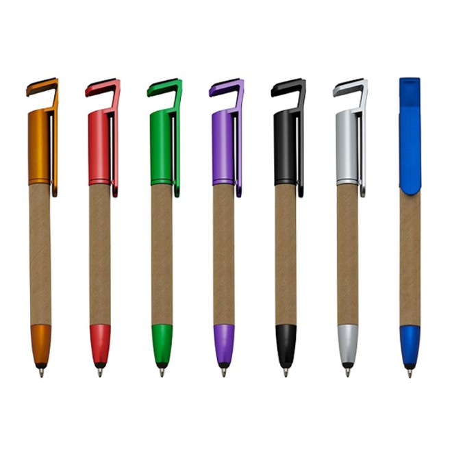 Caneta Plástica Ecológica Touch Com Suporte Para Celular Caneta Plástica Ecológica Touch Com Suporte Para Celular
