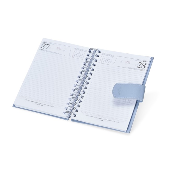 Agenda Diária Wire-O 2025 Com Fecho E Suporte Pra Caneta Personalizada Agenda Diária Wire-O 2025 Com Fecho E Suporte Pra Caneta Personalizada