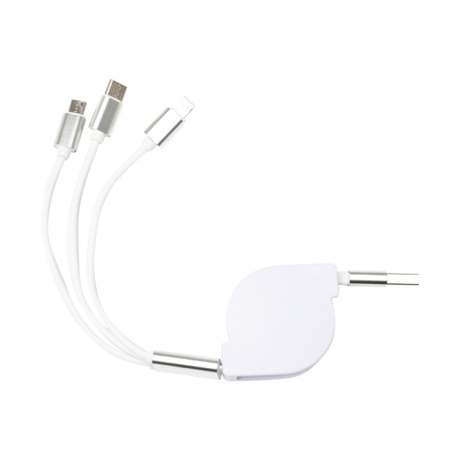 Cabo USB Retrátil 3 em 1 Personalizado Cabo USB Retrátil 3 em 1 Personalizado
