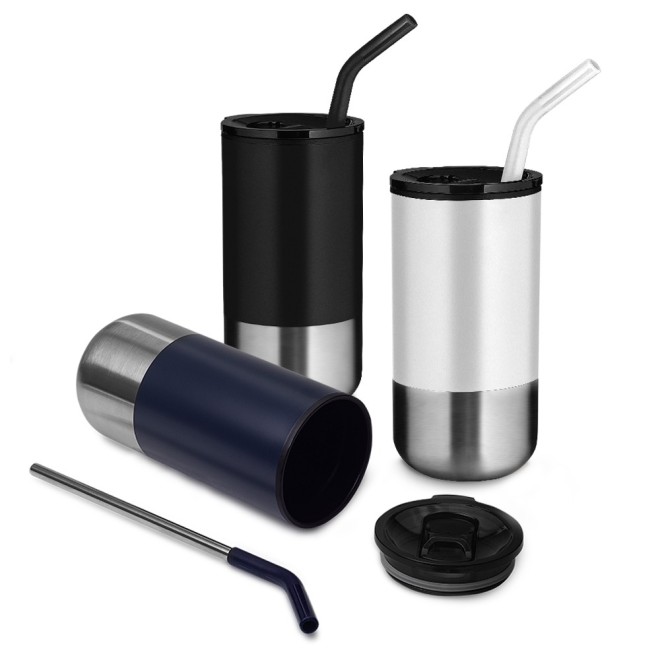 Copo Inox com Canudo 500ml Personalizado Copo Inox com Canudo 500ml Personalizado