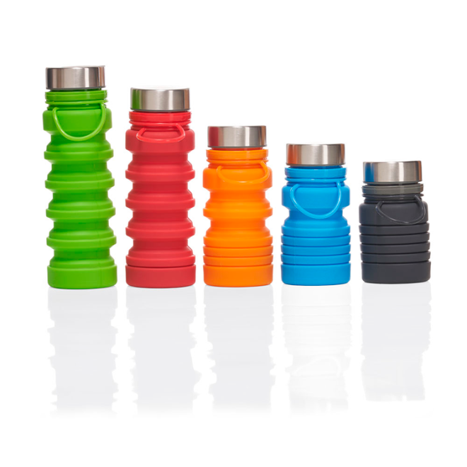 Garrafa Em Silicone Retrátil Com Alça Garrafa Em Silicone Retrátil Com Alça