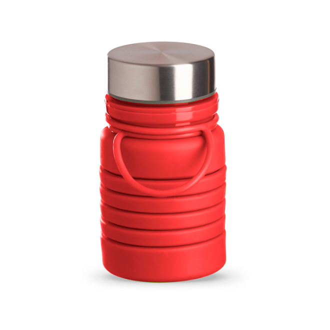 Garrafa Em Silicone Retrátil Com Alça Garrafa Em Silicone Retrátil Com Alça