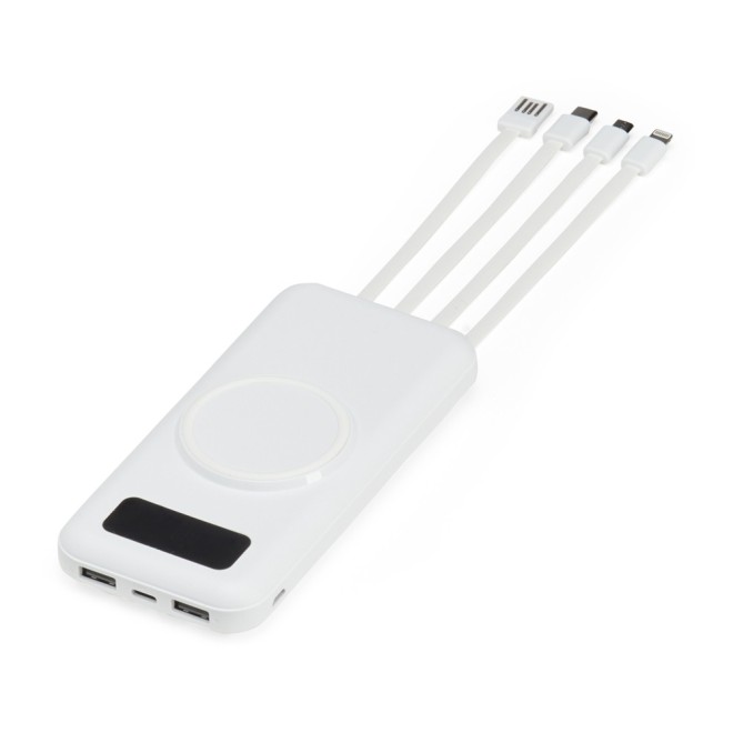 Power Bank 10.000mAh com Carregamento via Indução ou via Cabo Personalizado Power Bank 10.000mAh com Carregamento via Indução ou via Cabo Personalizado