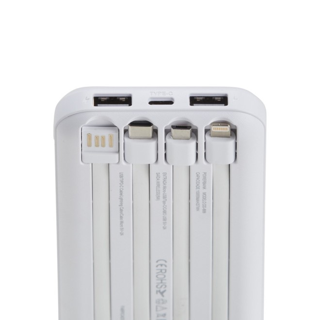 Power Bank 10.000mAh com Carregamento via Indução ou via Cabo Personalizado Power Bank 10.000mAh com Carregamento via Indução ou via Cabo Personalizado