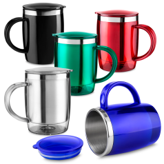 Caneca Plástica Personalizada Com Inox Na Parte Interna