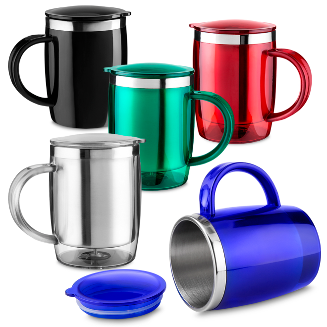 Caneca Plástica Personalizada Com Inox Na Parte Interna Caneca Plástica Personalizada Com Inox Na Parte Interna