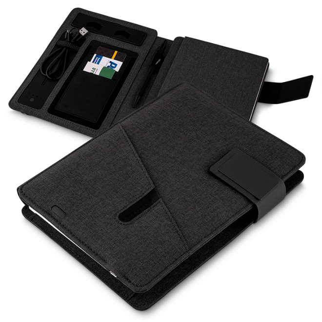 Caderno Com Powerbank Personalizado Caderno Com Powerbank Personalizado