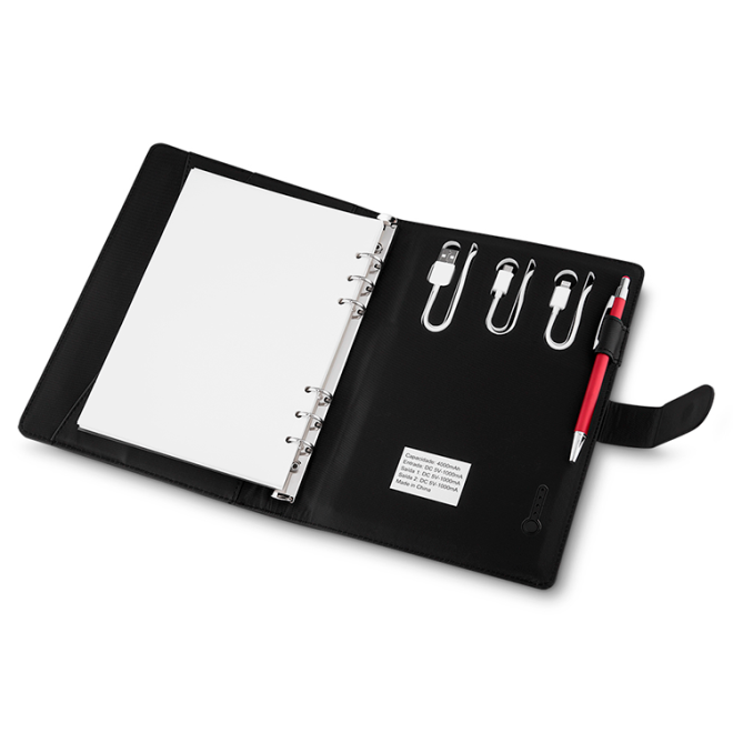 Caderno De Anotações Com Powerbank 4.000 Mah Personalizado Caderno De Anotações Com Powerbank 4.000 Mah Personalizado