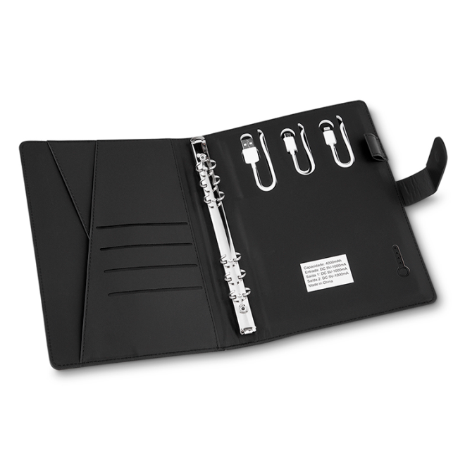 Caderno De Anotações Com Powerbank 4.000 Mah Personalizado Caderno De Anotações Com Powerbank 4.000 Mah Personalizado