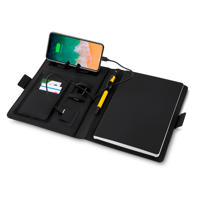 Caderno De Anotações Com Powerbank 4.000 Mah Personalizado Caderno De Anotações Com Powerbank 4.000 Mah Personalizado