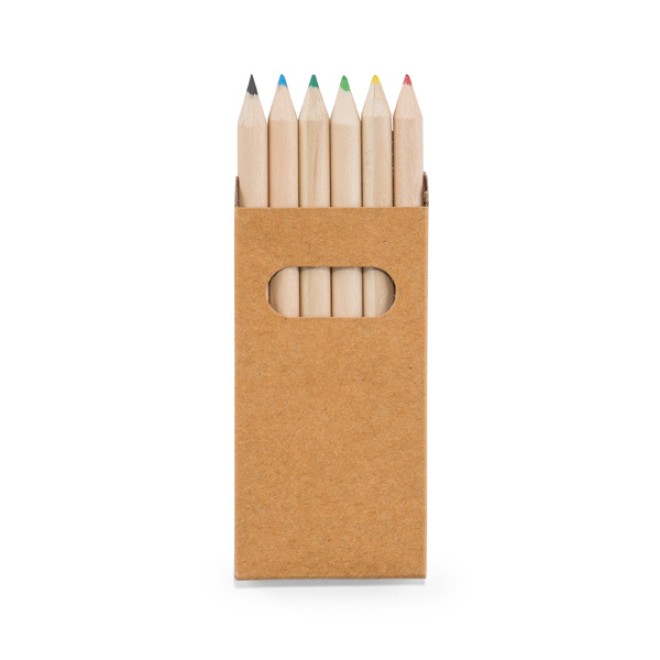 Caixa Com 6 Mini Lápis De Cor Personalizado Caixa Com 6 Mini Lápis De Cor Personalizado