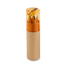 Caixa De Cartão Com 6 Mini Lápis De Cor Personalizado Caixa De Cartão Com 6 Mini Lápis De Cor Personalizado