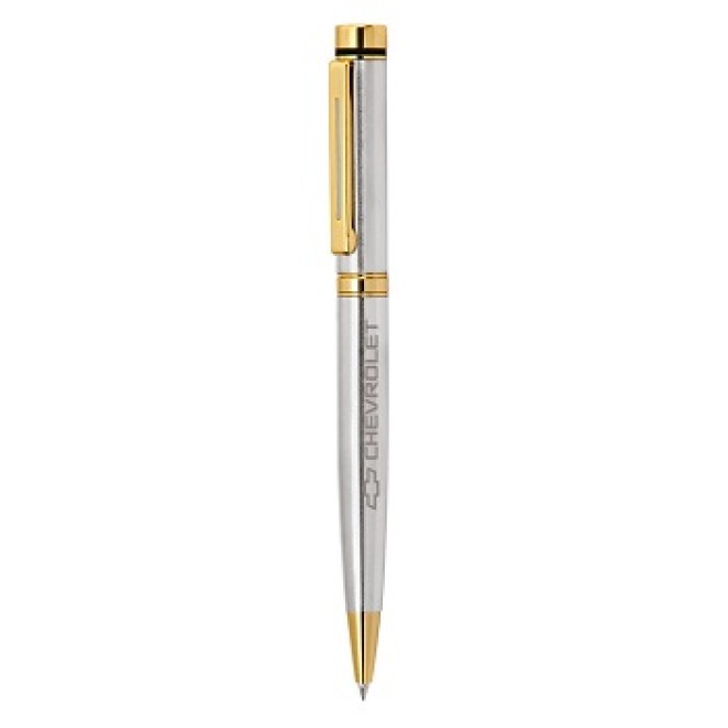 Caneta Metal Com Detalhes Em Dourado Personalizada Caneta Metal Com Detalhes Em Dourado Personalizada