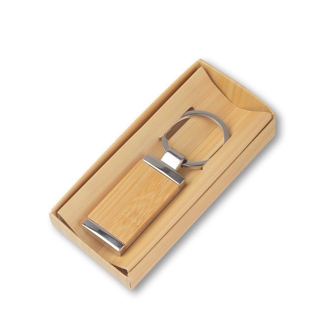Chaveiro em Metal e Bambu Personalizado Chaveiro em Metal e Bambu Personalizado