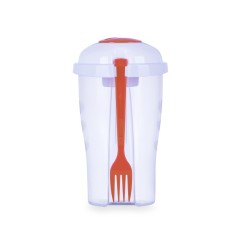 Copo Salada Com Garfo E Suporte Para Molho Personalizado Copo Salada Com Garfo E Suporte Para Molho Personalizado