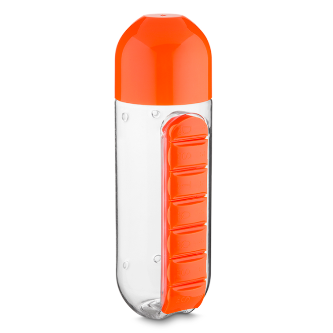 Garrafa Plástica Com Porta Pílulas Personalizada Garrafa Plástica Com Porta Pílulas Personalizada