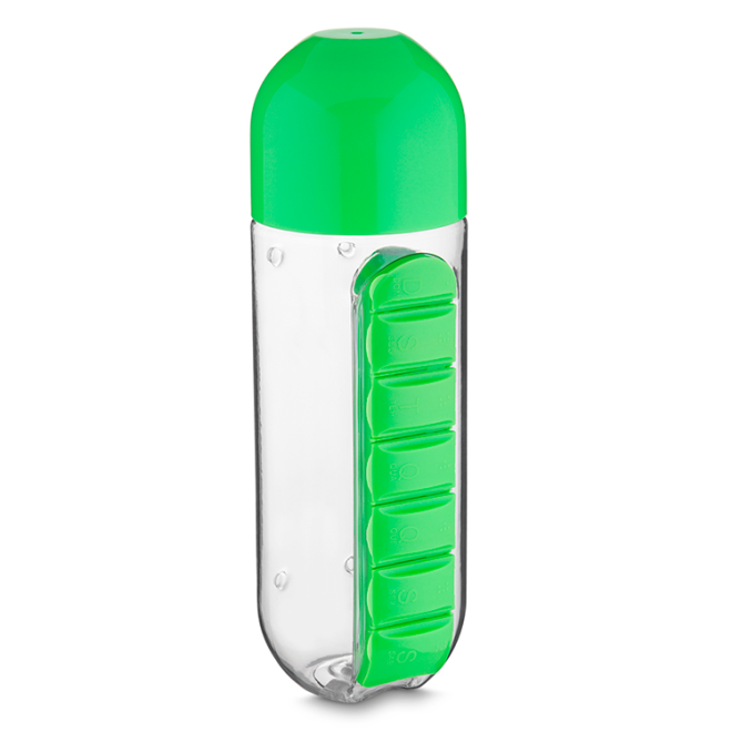 Garrafa Plástica Com Porta Pílulas Personalizada Garrafa Plástica Com Porta Pílulas Personalizada