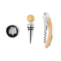 Kit Vinho Bambu 3 Peças Personalizado com Logotipo