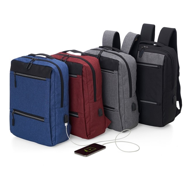 Mochila De Nylon Usb 21L Para Brinde Personalizado Mochila De Nylon Usb 21L Para Brinde Personalizado