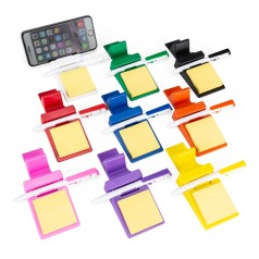 Suporte Plástico Celular Com Caneta E Bloquinho Personalizado Suporte Plástico Celular Com Caneta E Bloquinho Personalizado
